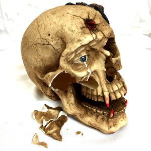 Vampire Skull Halloween Decor broken cheekbone  NOS NWT